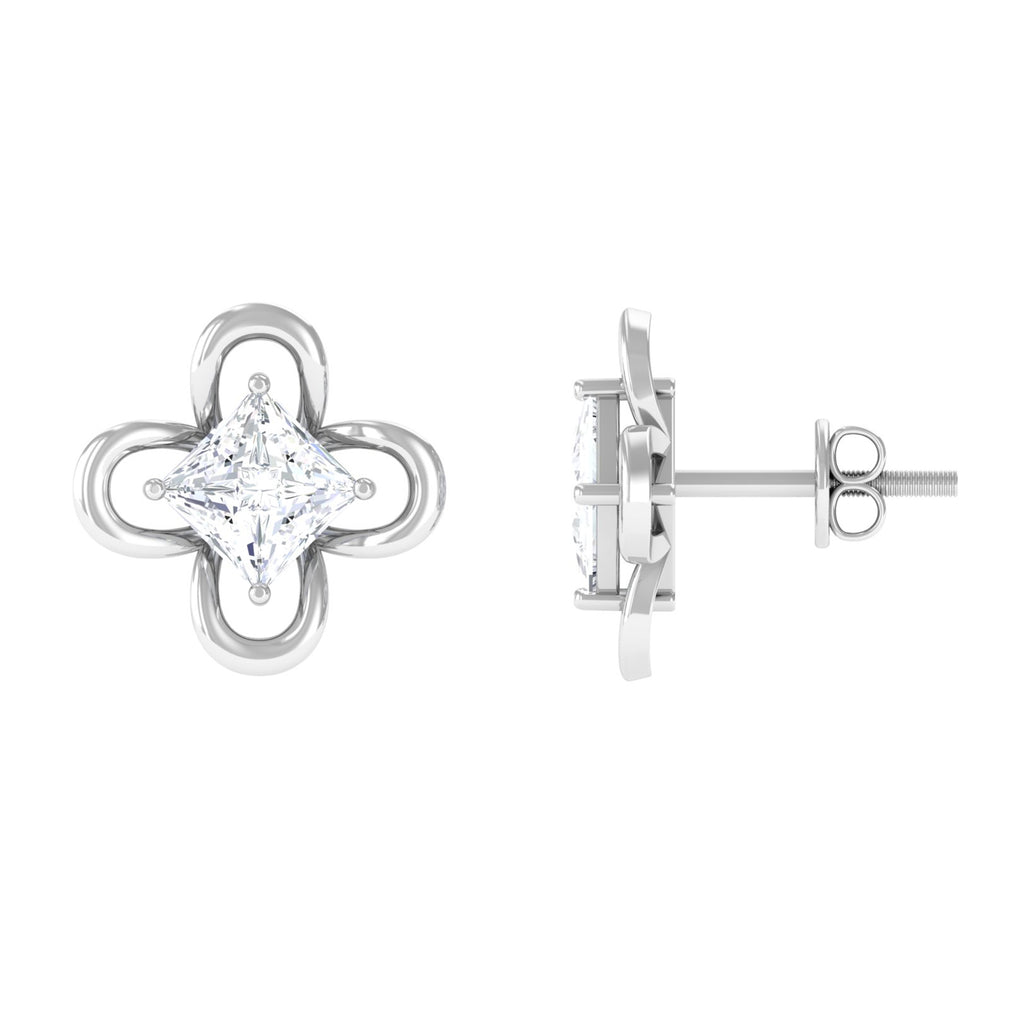 Flower Stud Earrings with Lab Grown Diamond Lab Grown Diamond - ( EF-VS ) - Color and Clarity - Vibrant Grown Labs