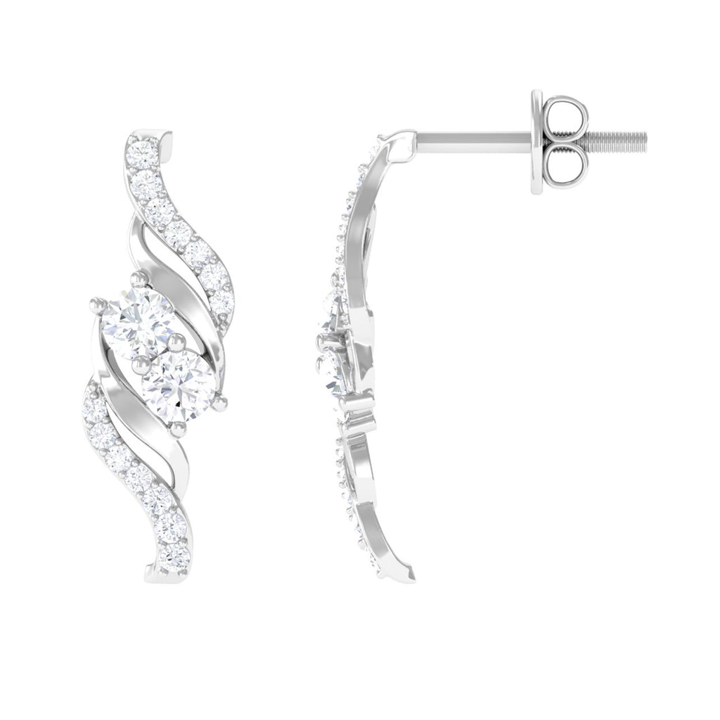 Minimalist Stud Earrings with Lab Grown Diamond Lab Grown Diamond - ( EF-VS ) - Color and Clarity - Vibrant Grown Labs