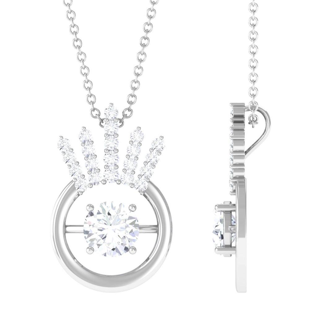 Art Deco Lab Grown Diamond Pendant Necklace Lab Grown Diamond - ( EF-VS ) - Color and Clarity - Vibrant Grown Labs