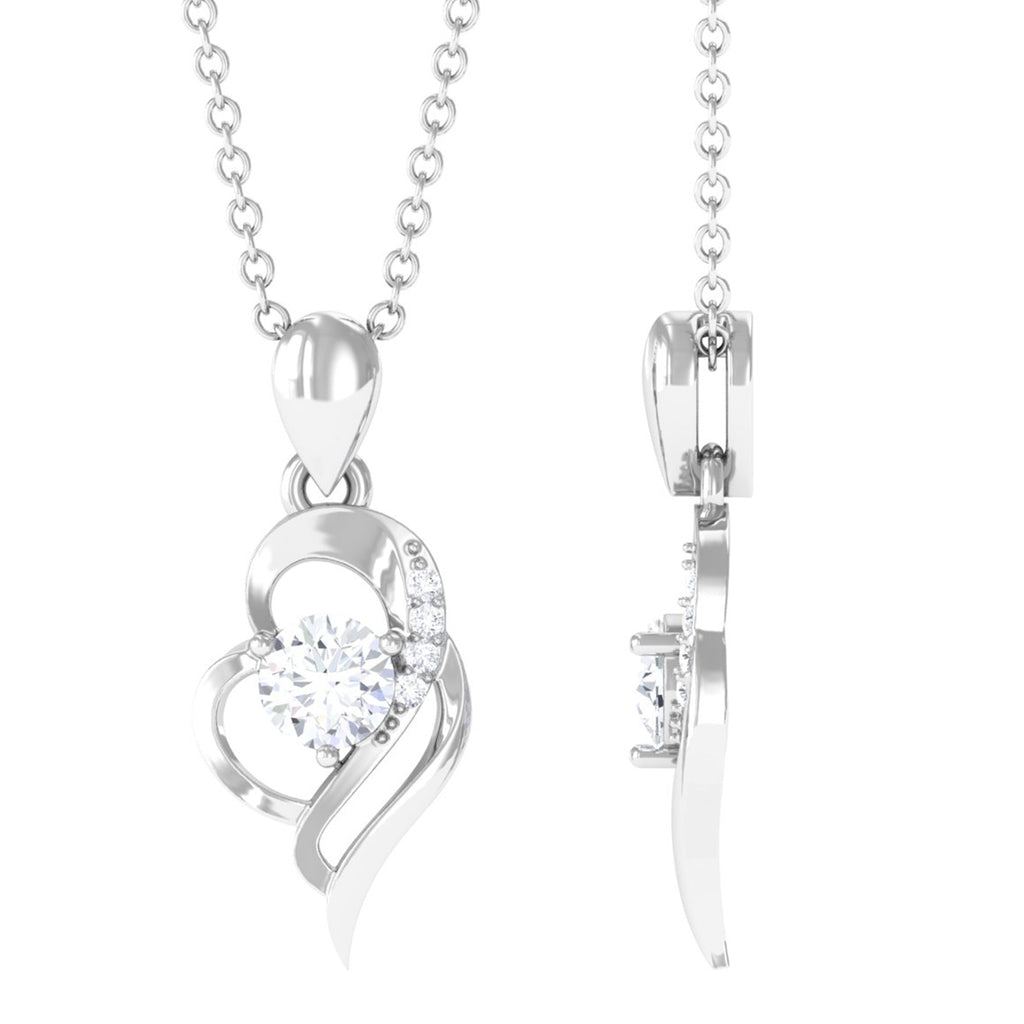 Heart Pendant Necklace with Lab Grown Diamond Lab Grown Diamond - ( EF-VS ) - Color and Clarity - Vibrant Grown Labs