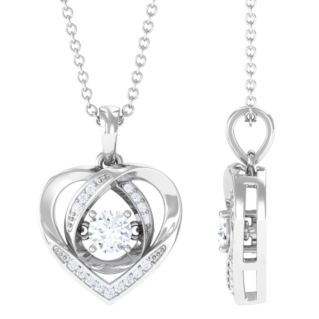 Lab Grown Diamond Heart Pendant Necklace Lab Grown Diamond - ( EF-VS ) - Color and Clarity - Vibrant Grown Labs