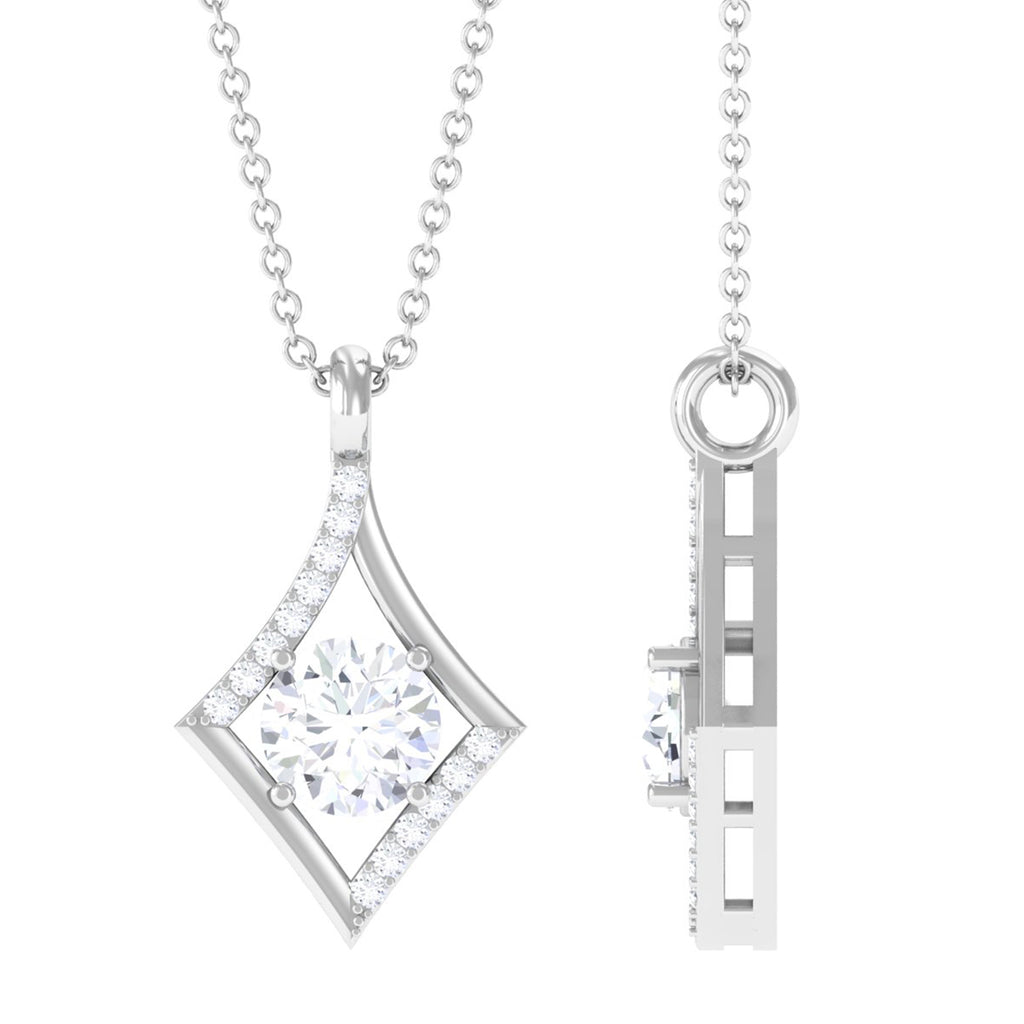 Minimal Lab Grown Diamond Pendant Necklace Lab Grown Diamond - ( EF-VS ) - Color and Clarity - Vibrant Grown Labs