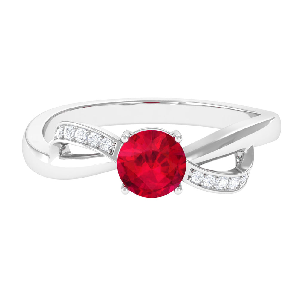 Minimal Lab Created Ruby Promise Ring for Women Lab Created Ruby - ( AAAA ) - Quality - Vibrant Grown Labs