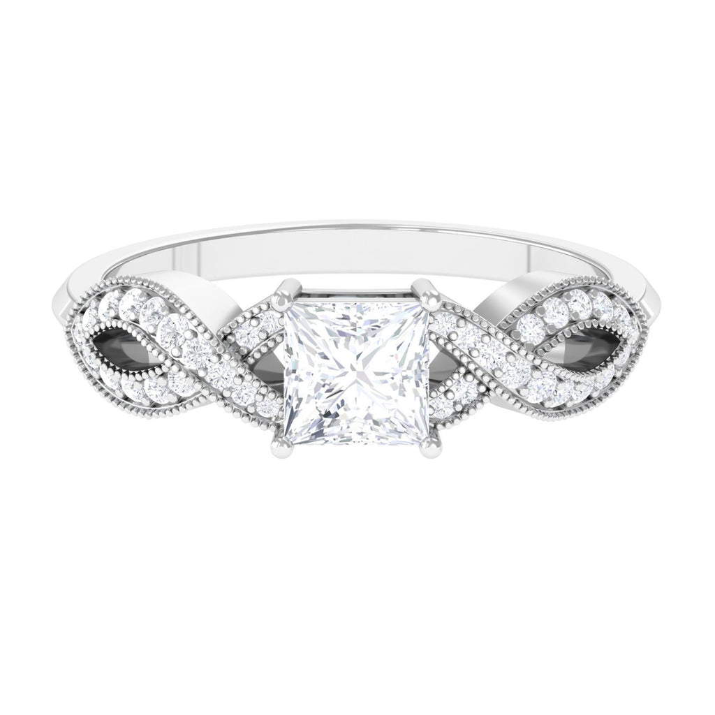 Princess Cut Lab Grown Diamond Promise Ring Lab Grown Diamond - ( EF-VS ) - Color and Clarity - Vibrant Grown Labs