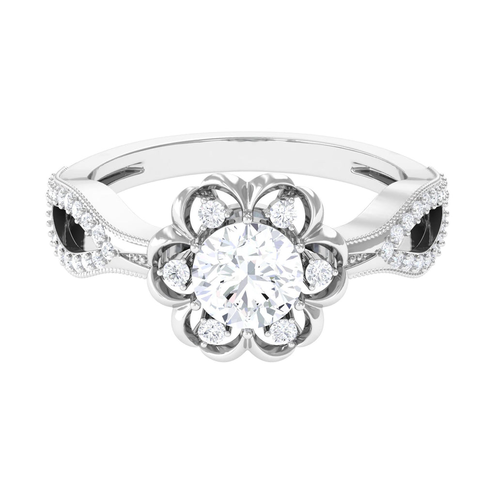 Nature Inspired Lab Grown Diamond Engagement Ring Lab Grown Diamond - ( EF-VS ) - Color and Clarity - Vibrant Grown Labs