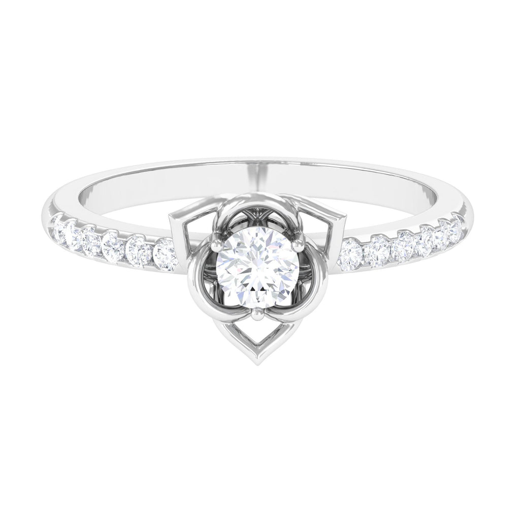 Lab Grown Diamond Flower Promise Ring Lab Grown Diamond - ( EF-VS ) - Color and Clarity - Vibrant Grown Labs