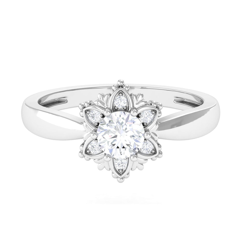 Lab Grown Diamond Nature Inspired Promise Ring Lab Grown Diamond - ( EF-VS ) - Color and Clarity - Vibrant Grown Labs