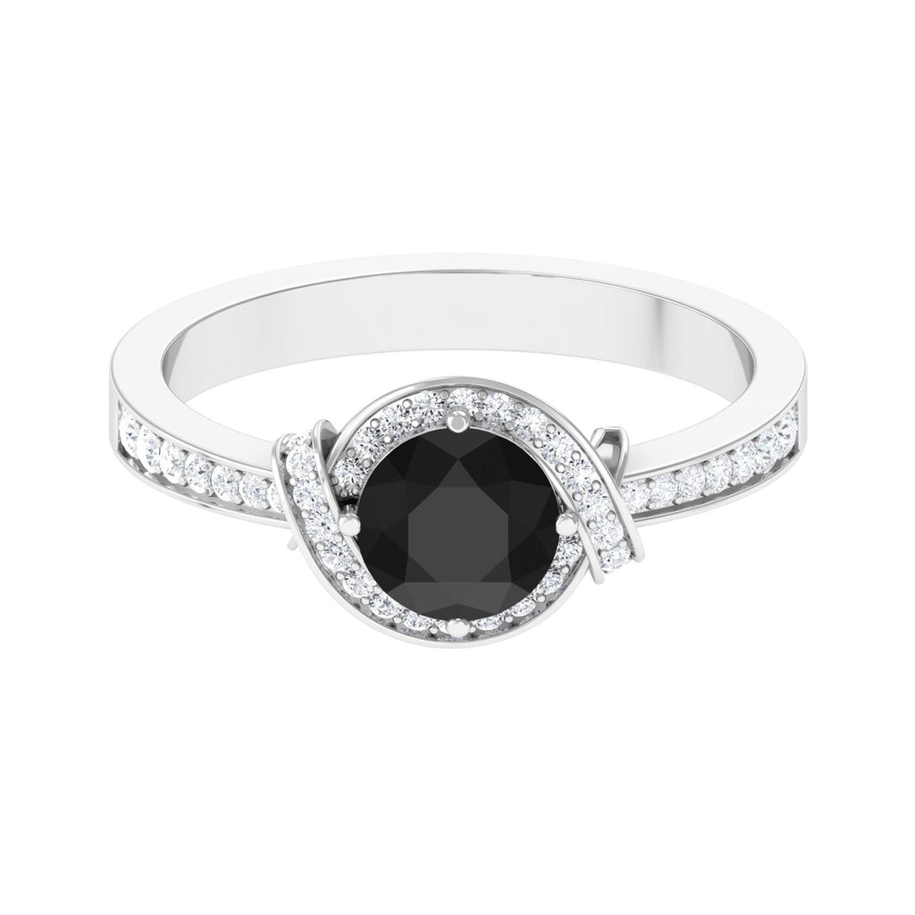 Lab Created Black Diamond Ring with Accent Lab Created Black Diamond - ( AAAA ) - Quality - Vibrant Grown Labs