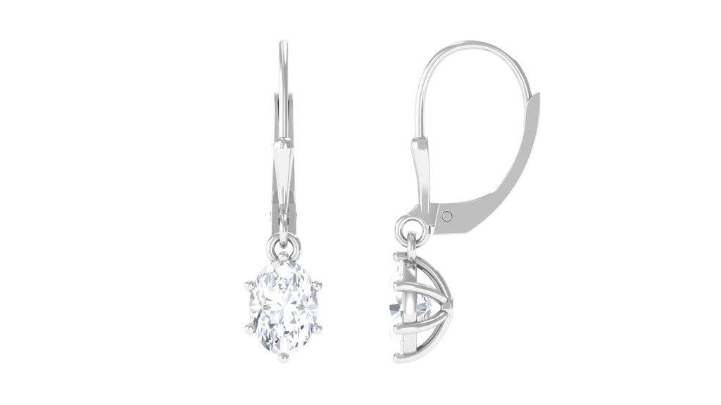 Lab Grown Diamond Solitaire Drop Lever back Earrings Lab Grown Diamond - ( EF-VS ) - Color and Clarity - Vibrant Grown Labs