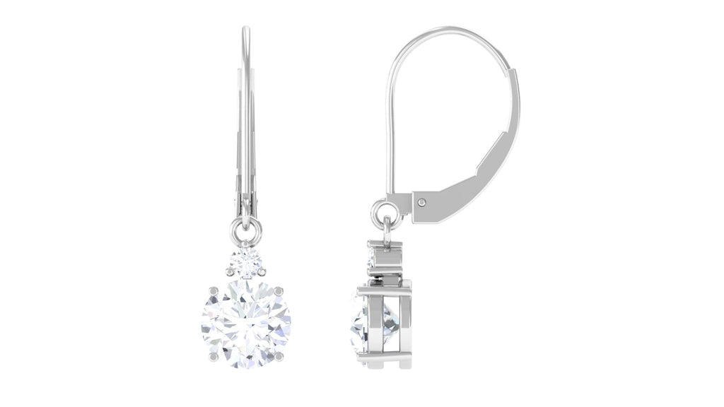 Round Shape Lab Grown Diamond Drop Earrings Lab Grown Diamond - ( EF-VS ) - Color and Clarity - Vibrant Grown Labs