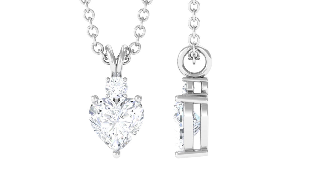 Heart Shape Lab Grown Diamond Solitaire Pendant Necklace Lab Grown Diamond - ( EF-VS ) - Color and Clarity - Vibrant Grown Labs
