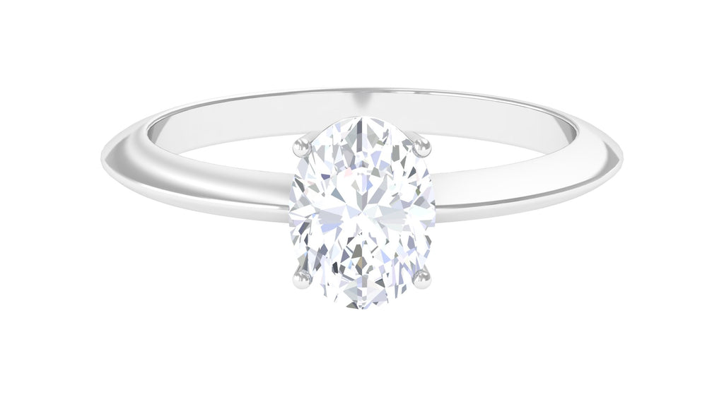 Oval Lab Grown Diamond Solitaire Engagement Ring Lab Grown Diamond - ( EF-VS ) - Color and Clarity - Vibrant Grown Labs