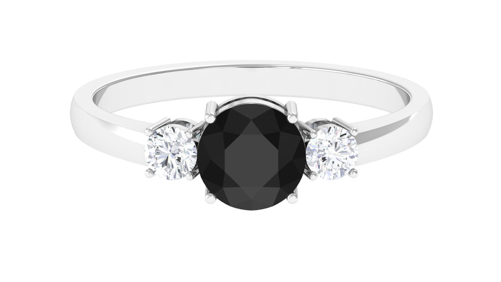 Minimal Round Lab Created Black Diamond Promise Ring Lab Created Black Diamond - ( AAAA ) - Quality - Vibrant Grown Labs