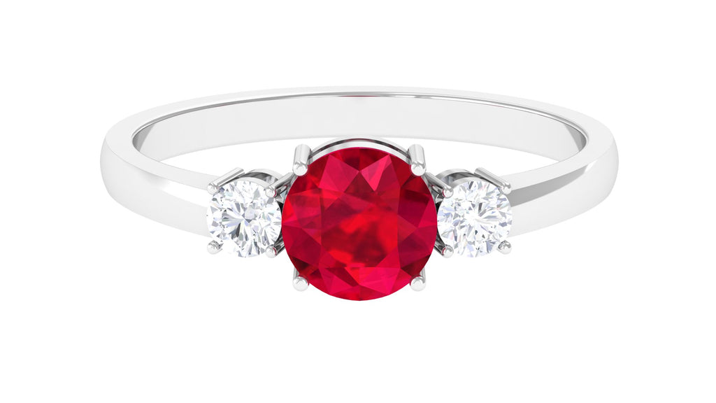 Minimal Promise Ring with Lab Created Ruby Lab Created Ruby - ( AAAA ) - Quality - Vibrant Grown Labs
