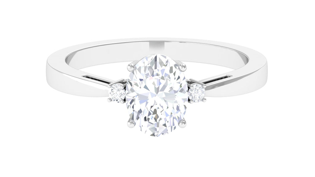 Certified Oval Lab Grown Diamond Solitaire Engagement Ring Lab Grown Diamond - ( EF-VS ) - Color and Clarity - Vibrant Grown Labs